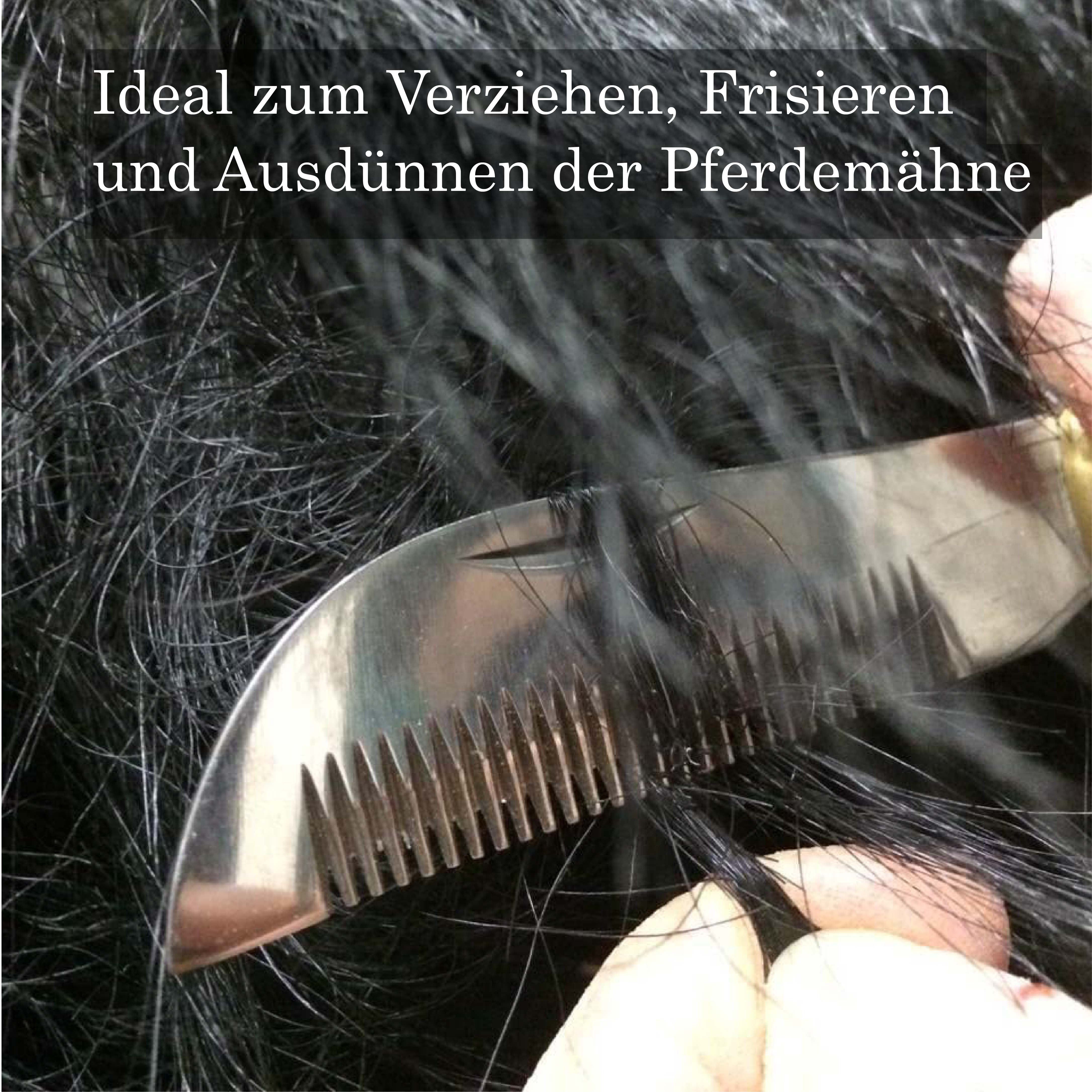 Mähnenverziehmesser Länge 18 cm, klappbar, Edelstahl